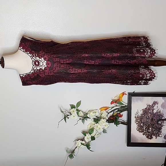 NEW Max Studio Fig Black Glam Great Gatsby Flapper Dress Celeb Chic Lace Mobwife - Picture 2 of 15